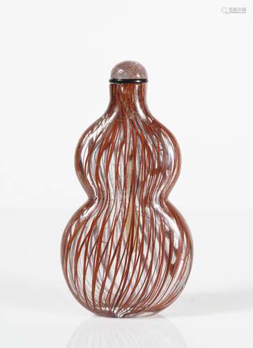 CHINESE PEKING GLASS SNUFF BOTTLE, DOUBLE GOURD SH