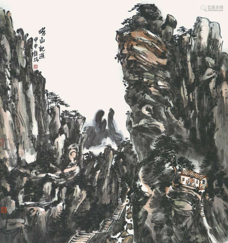 甲申（2004） 龙瑞 崂山记游 纸本设色 托片