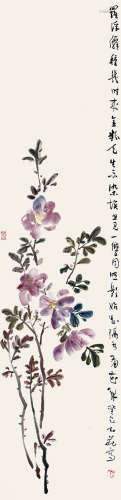 癸巳（2013） 乙庄 花卉 纸本设色 软片
