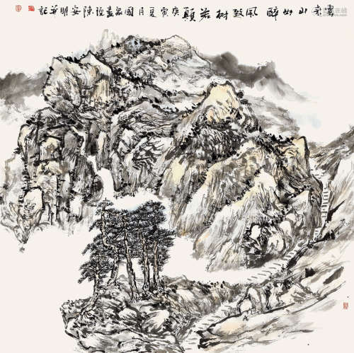 庚寅（2010） 陈安明 风致树若颠 纸本设色 软片