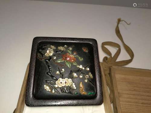 Ming/Qing Dynasty Chinese Zitan Carrying Inkstone