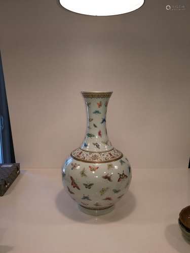 Chinese Famille Porcelain Vase Da Qing Guangxu Mark