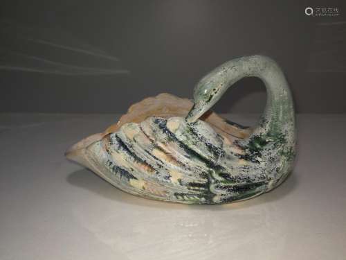 Rare Chinese Tang Sancai Goose Shaped Washing