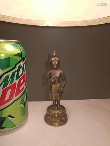 Rare Ming Dynasty Chinese Gilt Silver Standing Buddha