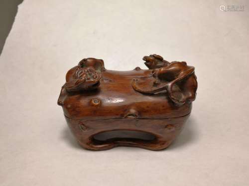 Qing Dynasty Chinese Exquisite Carving Bamboo Box