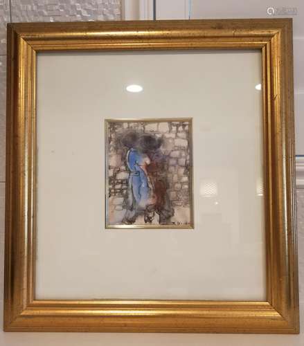 Chinese/French Zhao Wuji's Watercolor Painting Dancer