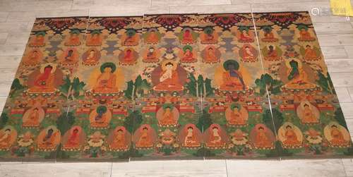 Qing Dyansty Five Tibetan Kesi Thangka