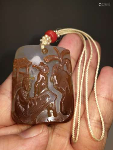 Exquisite Agate Clever Carving Pendant