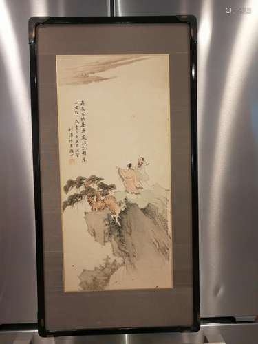 Qing Dynasty Chen Ke Hao Landscape Painting Panel