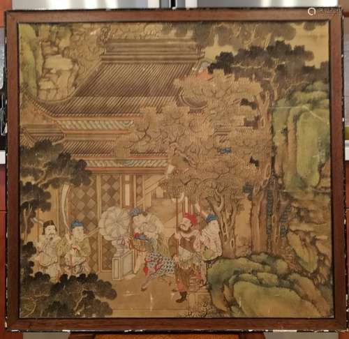 Qing Dy Palace Painter Jiao Bingzhen Painting Panel