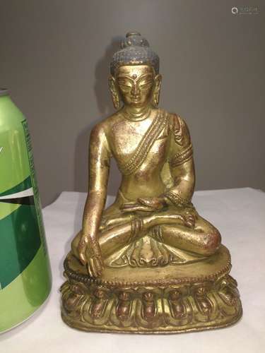 Nepal/Tibetan Antique Gilt Bronze Buddha