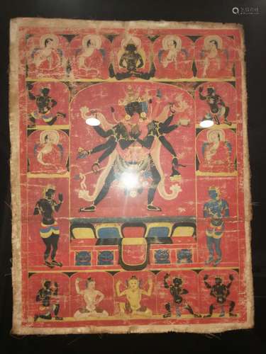 Antique Tibetan Hand Painted Thangka