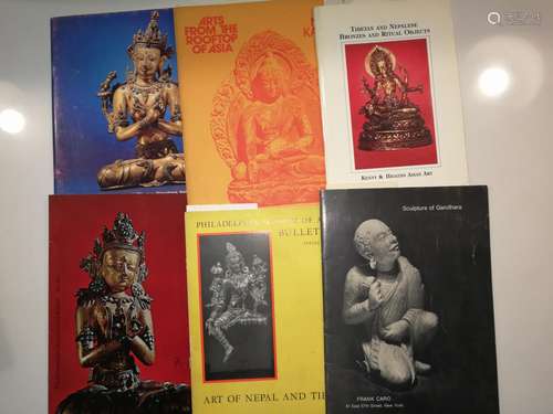 Six Copies of Asian Ancient Buddhist Paintings Statues