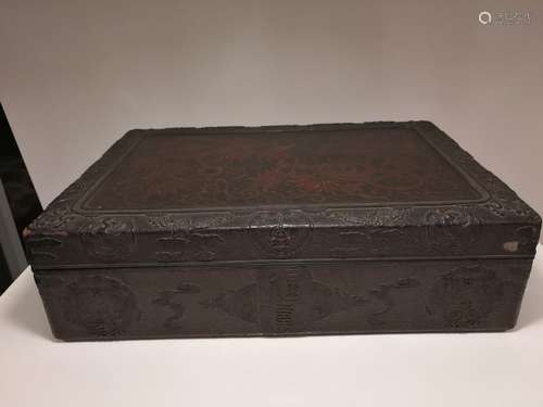 Rare Chinese Rectangular Lacquer Box Circa Ming Dynasty