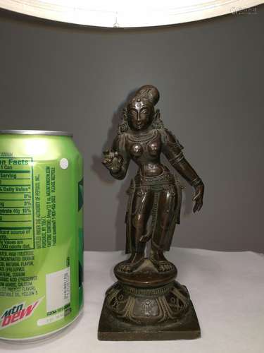 Rare Antique Indian Bronze Standing Buddha