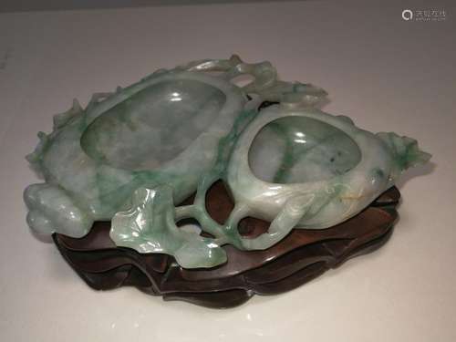 19/20th Century Chinese Emerald Carving Brush Washer