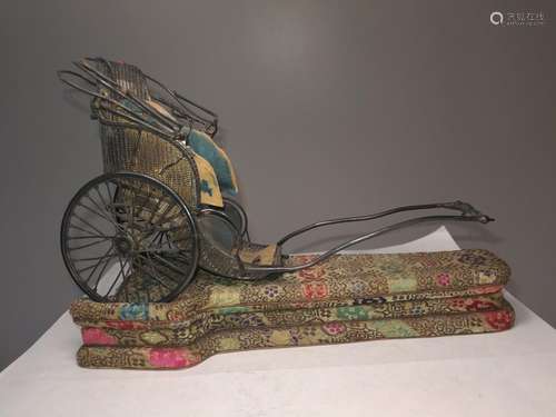 Qing Dynasty Exquisite Chinese Silver Doll Cart