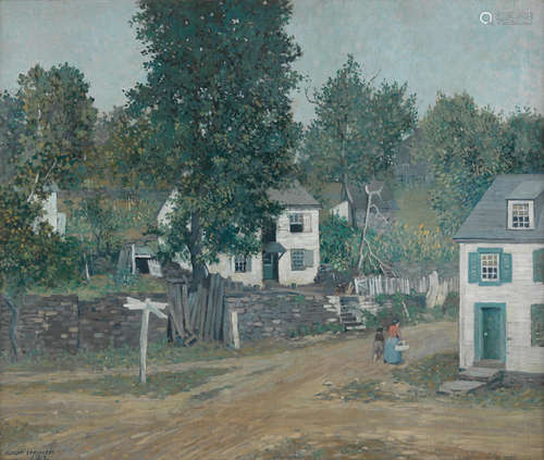 The Crossroads 25 1/8 x 30 1/8in Robert Spencer(1879-1931)