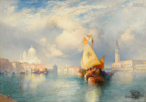 A View of Doge's Palace 14 1/4 x 20 1/8in Thomas Moran(1837-1926)