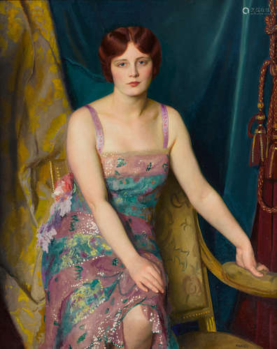 Glitter 45 x 36 1/4in William McGregor Paxton(1869-1941)