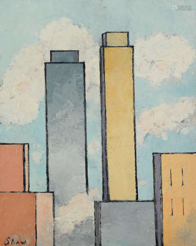 Untitled (City Skyline) 20 x 16in Charles Green Shaw(1892-1974)