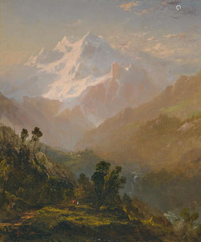 Mountain Landscape 12 1/8 x 10in John Frederick Kensett(1816-1872)