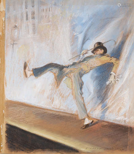 Eccentric Dancer 16 1/4 x 14 3/8in Everett Shinn(1876-1953)