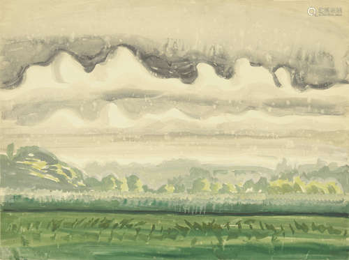 Untitled (Landscape in a Field) 15 x 20in Charles Burchfield(1893-1967)