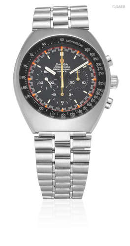 Speedmaster Mark II, Ref: 145.014, Circa 1972  Omega. A stainless steel manual wind chronograph bracelet watch with racing dial