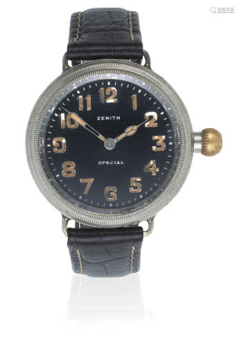 Special, Circa 1930  Zenith. A stainless steel manual wind wristwatch