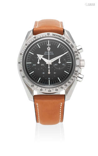 Speedmaster Broad Arrow, Ref: 145.0222, Sold 13th April 2000  Omega. A stainless steel manual wind chronograph wristwatch