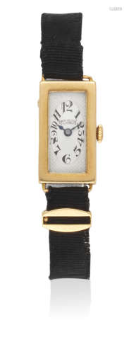 Ref: 200122, Circa 1930  Patek Philippe. A lady's 18K gold manual wind rectangular cocktail wristwatch