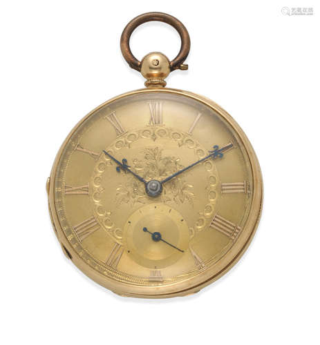 Chester Hallmark for 1902  W. J. Howle, Haywards Heath. An 18K gold key wind open face pocket watch