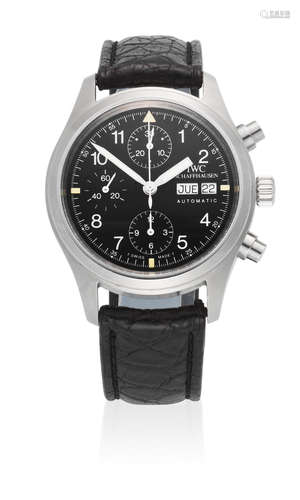 Der Fliegerchronograph, Ref: 3706-009, Sold 28th August 1997  IWC. A stainless steel automatic calendar chronograph wristwatch