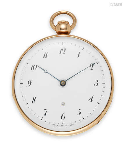 Circa 1815  Breguet & Fils. A fine and rare 18K gold key wind quarter repeating pocket watch