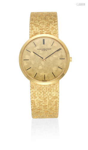 Circa 1980  Audemars Piguet. An 18K gold manual wind bracelet watch