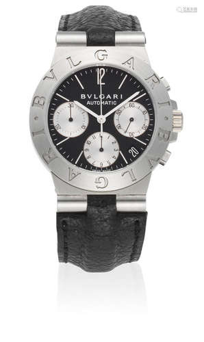 Ref: CH 35 S, Sold 15th April 1999  Bulgari. A stainless steel automatic calendar chronograph wristwatch