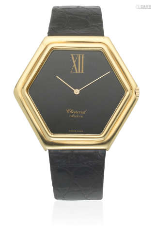 Ref: 2115, Circa 1980  Chopard for Kutchinsky. An 18K gold manual wind hexagonal wristwatch