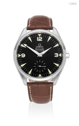 Seamaster Railmaster Re-Edition, Ref: 28065237, Sold 1st February 2005  Omega. A stainless steel manual wind wristwatch