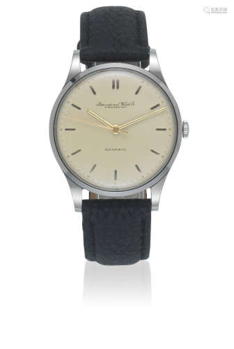 Circa 1956  International Watch Company. A stainless steel automatic wristwatch