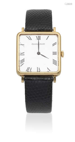 Ref: 9243 21, Circa 1970  Jaeger-LeCoultre. An 18K gold manual wind square wristwatch