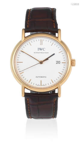 Portofino, Ref: IW353314, Circa 2004  IWC. An 18K gold automatic calendar wristwatch