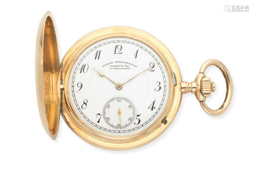 Circa 1910  A. Lange & Söhne. A 14K gold keyless wind open face pocket watch