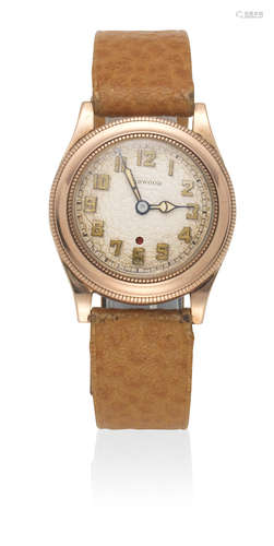 Glasgow import mark for 1928  Harwood. A 9K gold automatic wristwatch