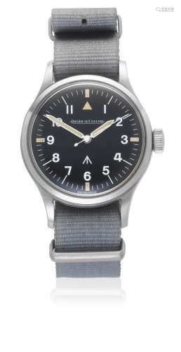 Circa 1944  Jaeger LeCoultre. A military issue stainless steel manual wind wristwatch