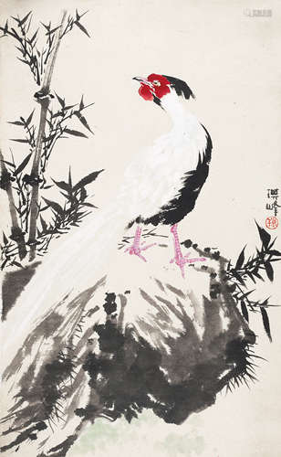 孙其峰（b.1920）  清白独立 纸本设色 镜心