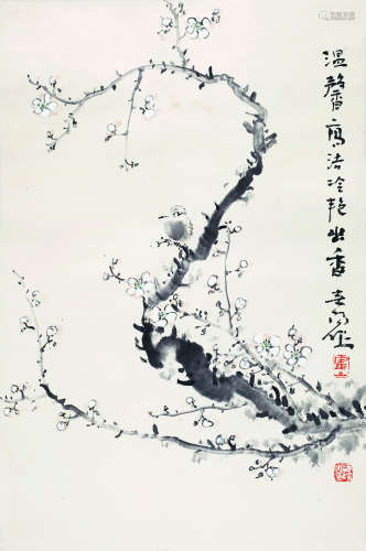 霍春阳（b.1946） 冷艳幽香 纸本设色 镜片