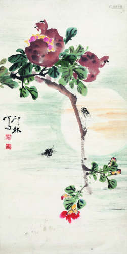 萧 朗（1917-2010） 秋实满园 纸本设色 立轴
