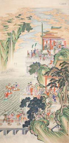 彭 暘（1859-？） 群仙图 绢本设色 镜心