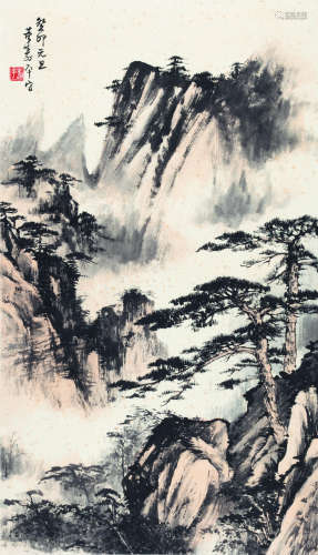 董寿平（1904-1997） 1963年 黄山云起时 纸本设色 立轴